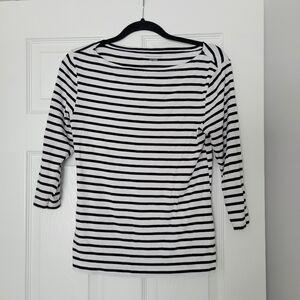 Amazon Essentials Boatneck Classic Black and White Striped Top